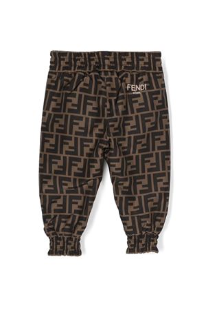 pantalone in cotone marrone FENDI KIDS | BUF071AMJJF19J5